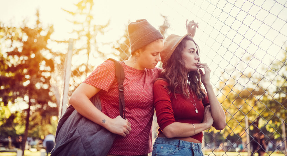 In a relationship, not arguing means you are not communicating. Image of couple not talking while walking.