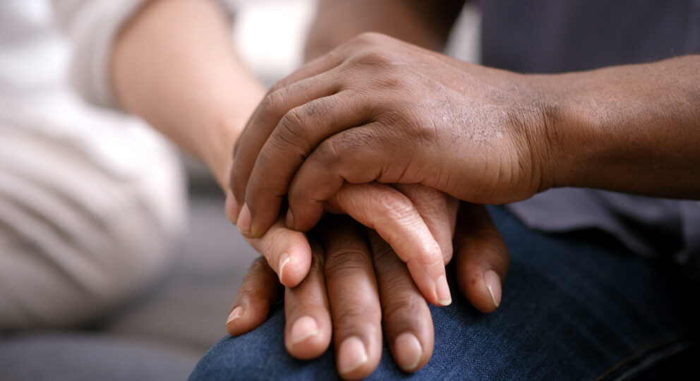 Couple supporting each other