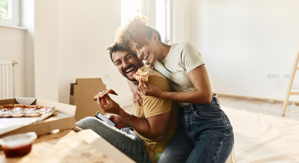 Happy couple having a date night