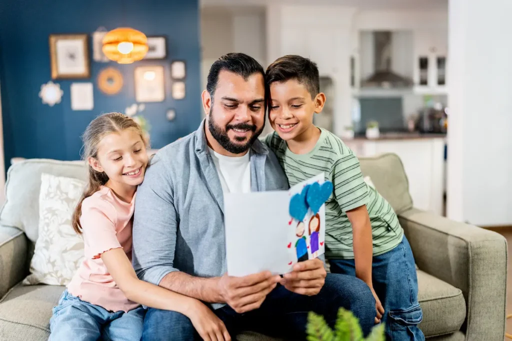 Children are celebrating their dad on Father's Day and letting them know how much they love him.