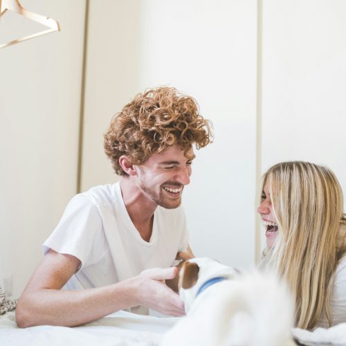 Young couple in love with love happiness